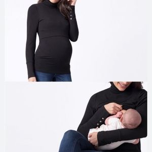 Seraphine maternity nursing black turtleneck